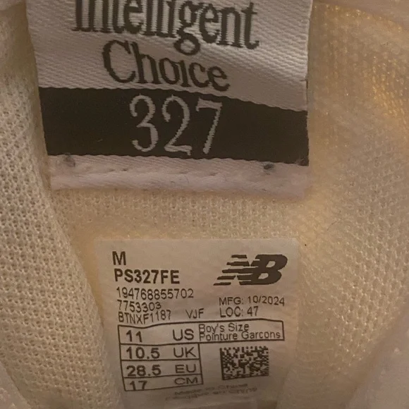 New Balance Kids White and Gray Athletic Sneakers - Picture 4 of 4